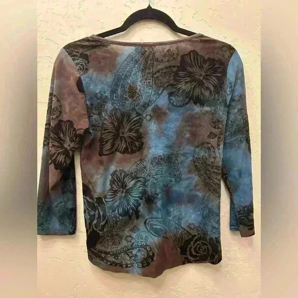 Fairy Y2K Sami + Jo top small. Velvet floral burnout Whimsigoth corset style - Picture 5 of 7